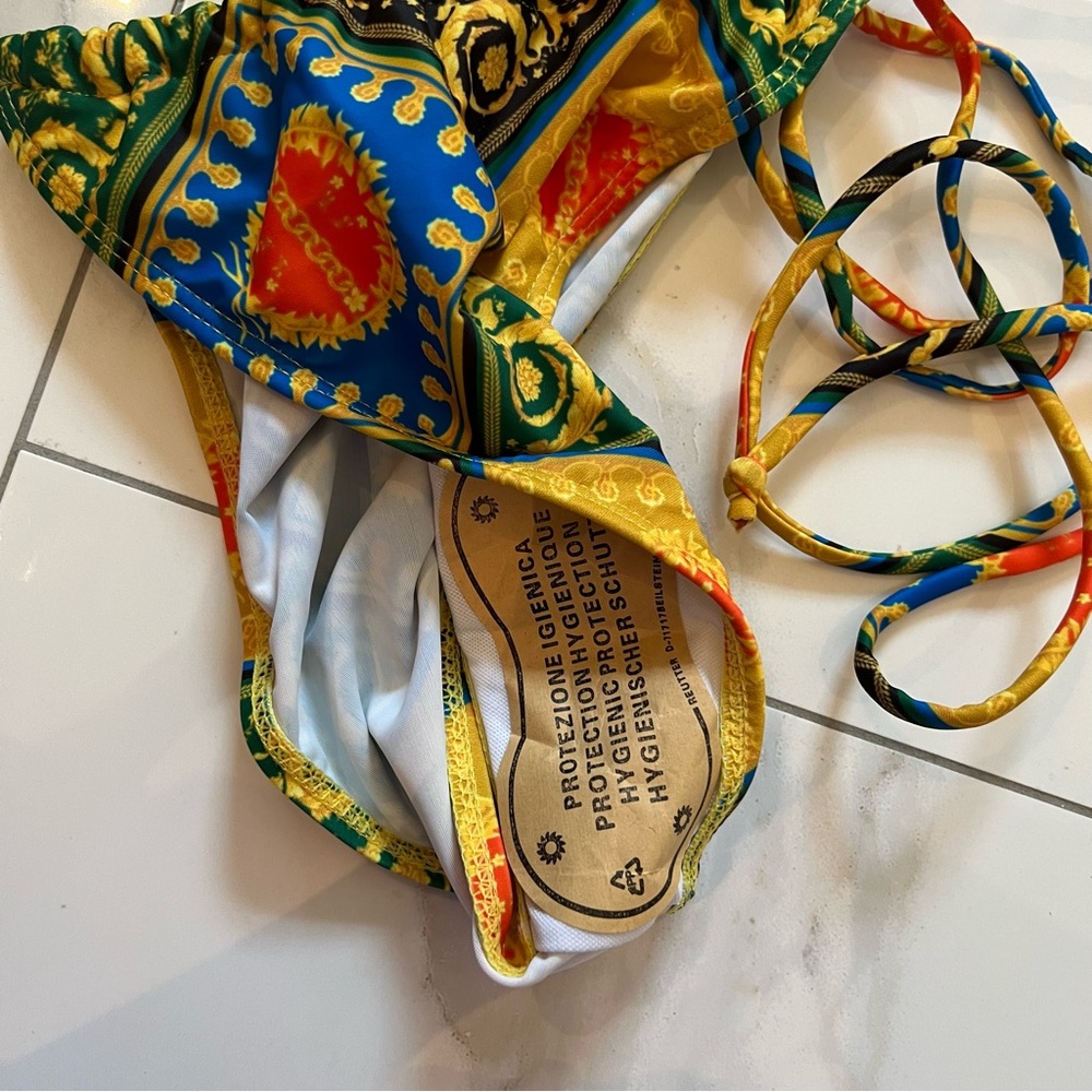 Trendy Paisley Print Patchwork Adjustable Halter … - image 7